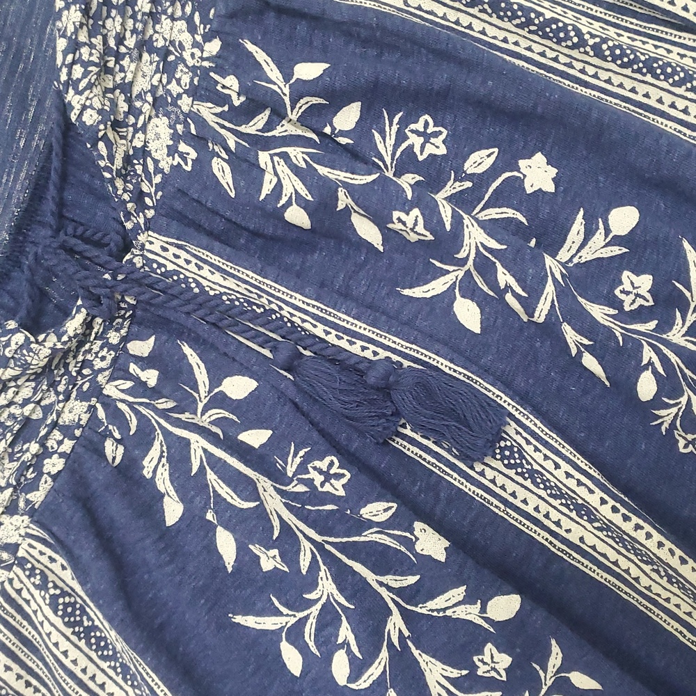 Lucky Brand Navy and White Patterned Top - Picture 5 of 7